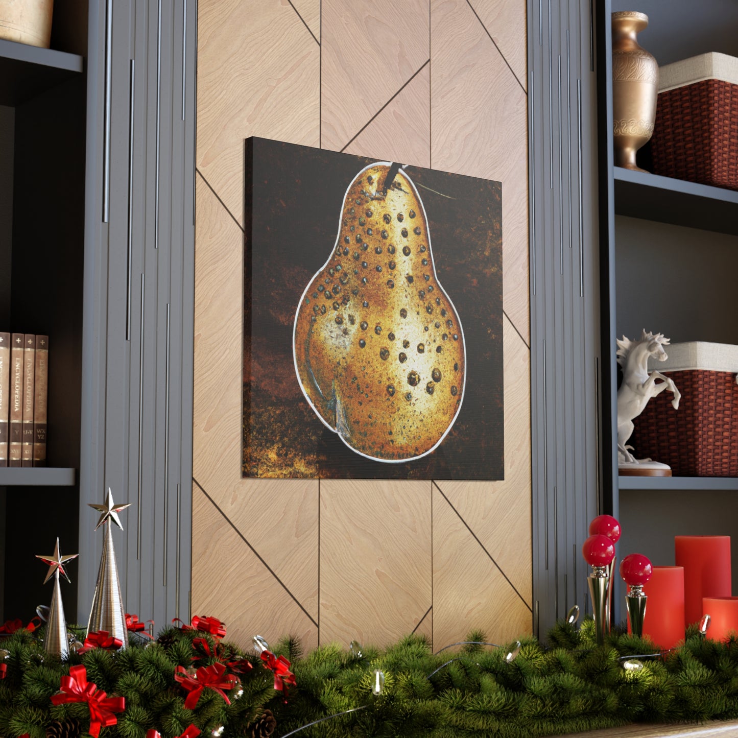 "Pear-y Steampunk Charm" - Canvas