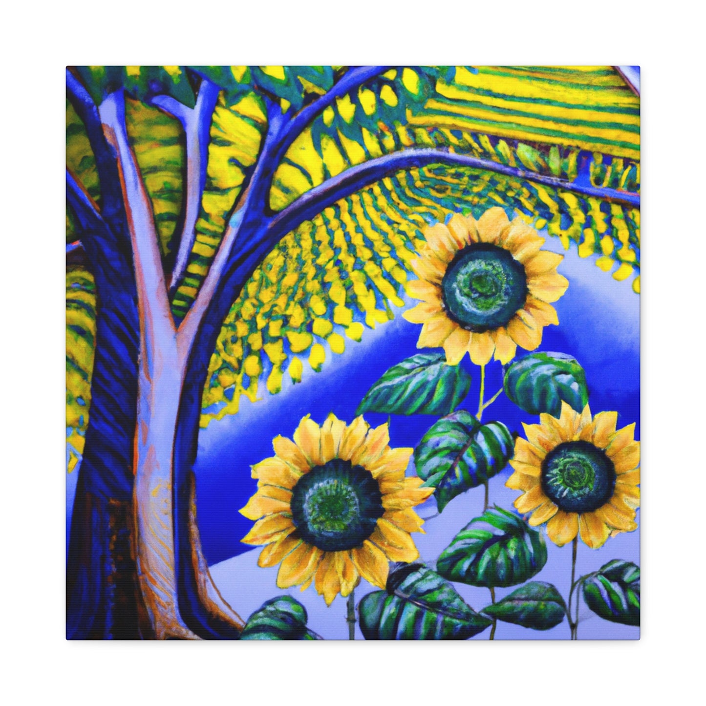 "Sunflower Ablaze in Gold" - Canvas