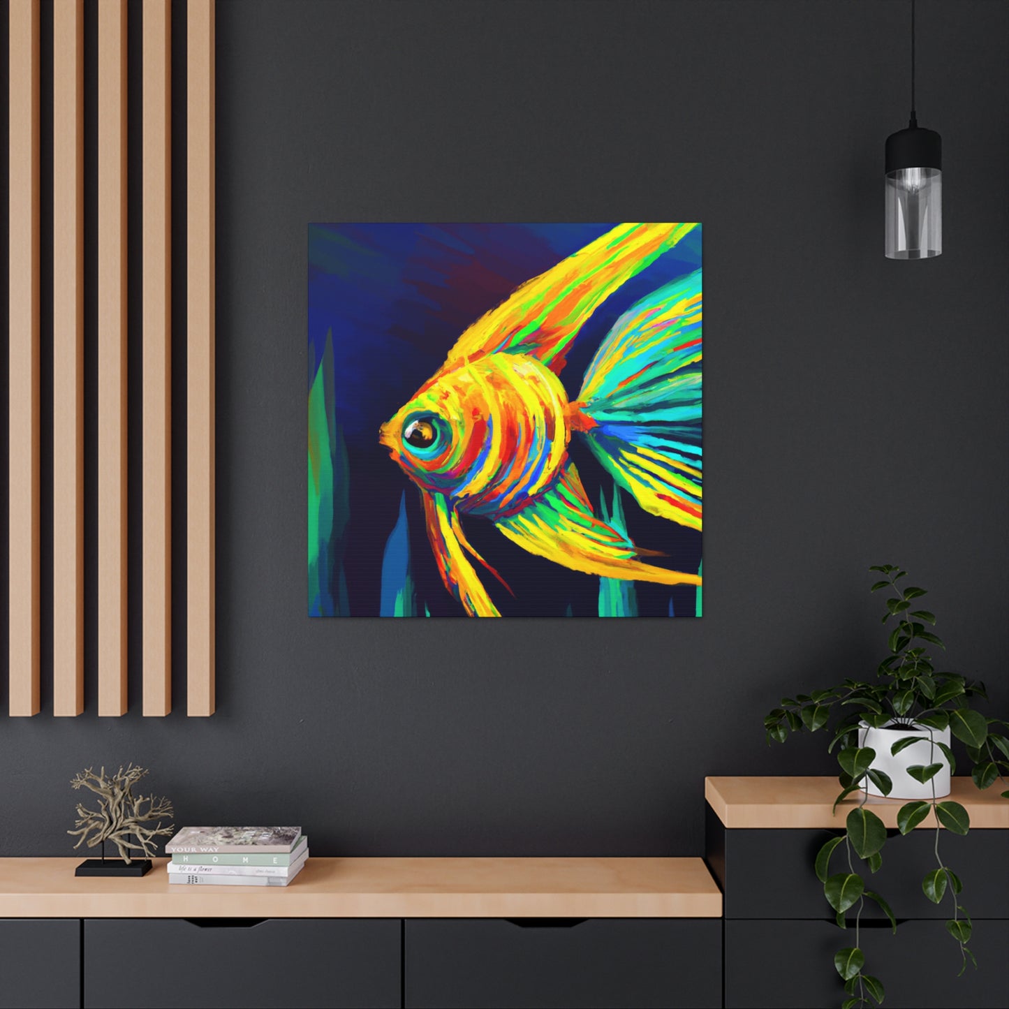 "Angelfish Dreaming Blue" - Canvas