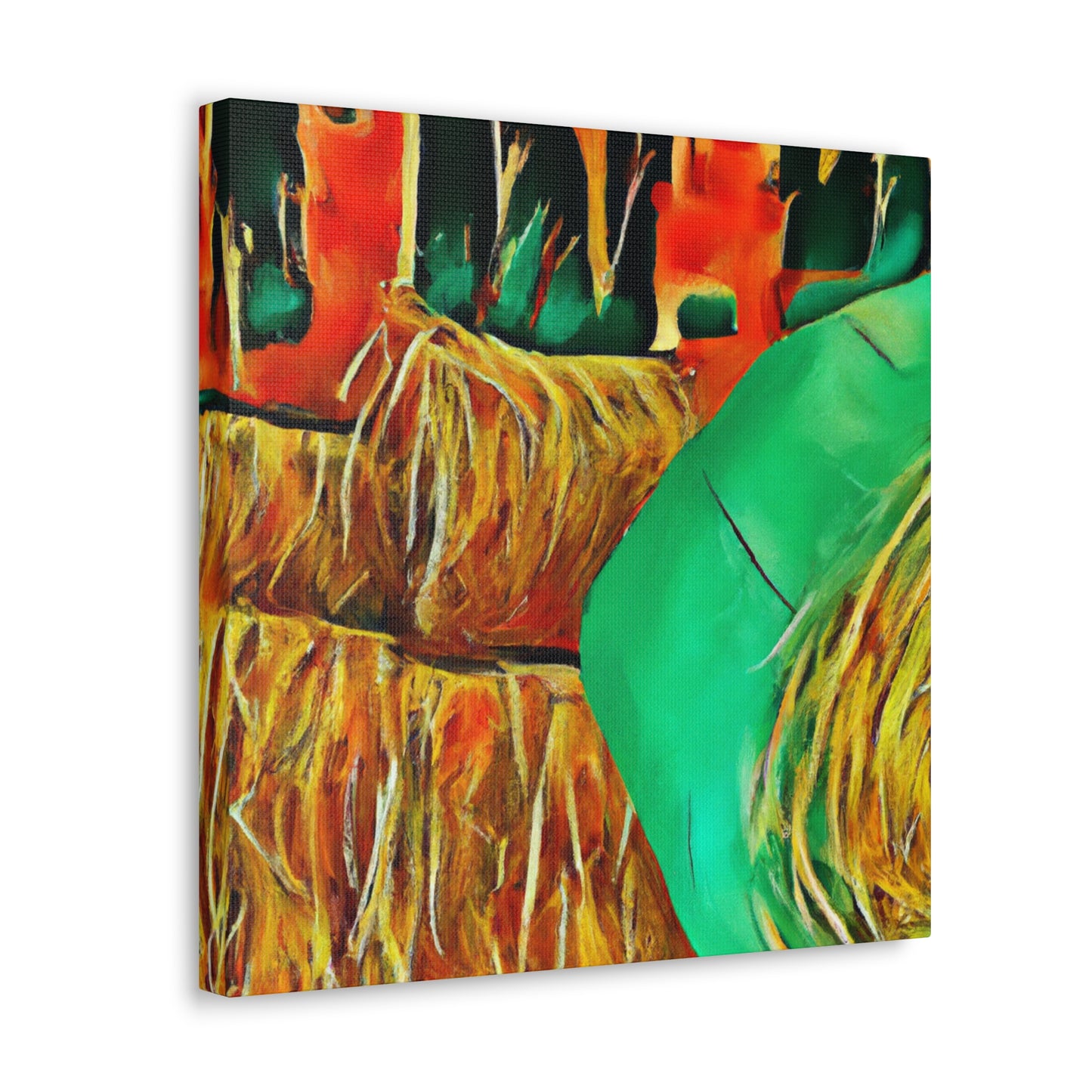 "Harvest of Hay Bales" - Canvas