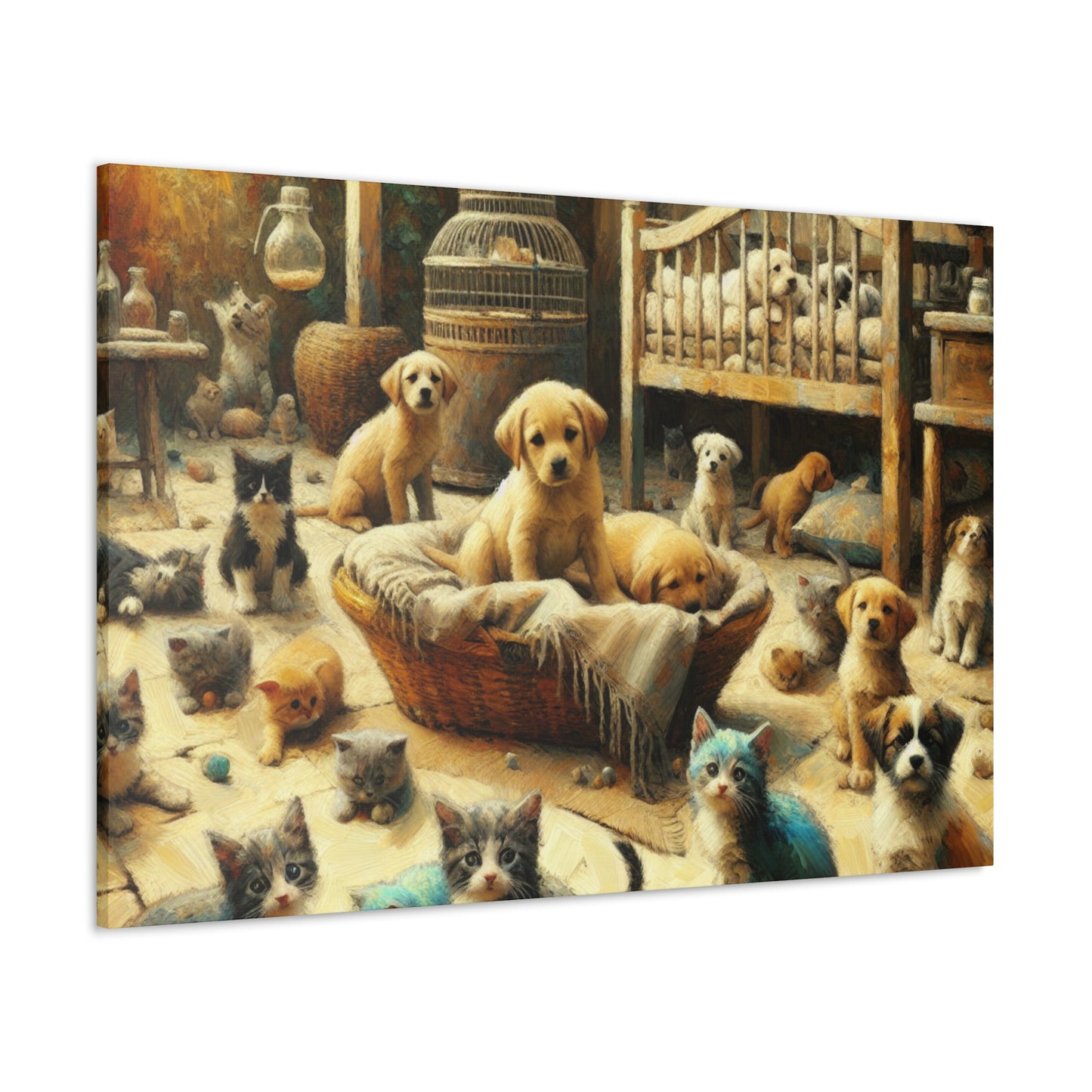 Whimsical Furry Love - Canvas