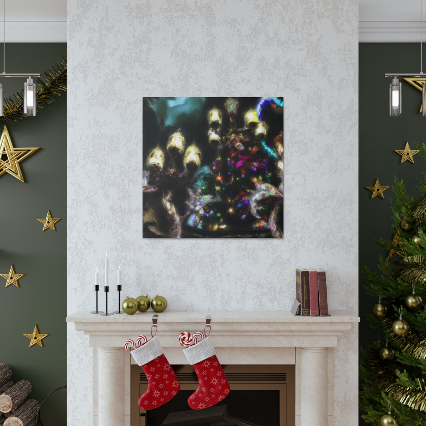 "Christmas Lights Enchantment" - Canvas