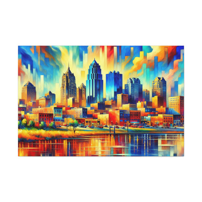 "Cityscape Symphony: Kansas" - Canvas