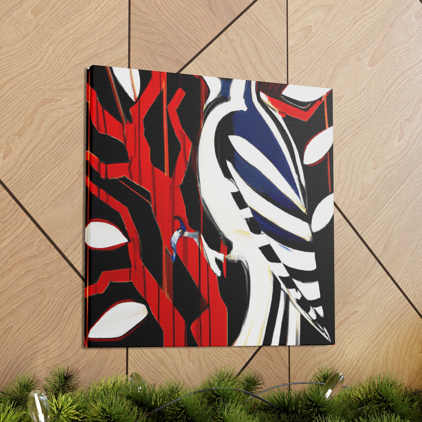 "Downy Woodpecker Deco" - Canvas