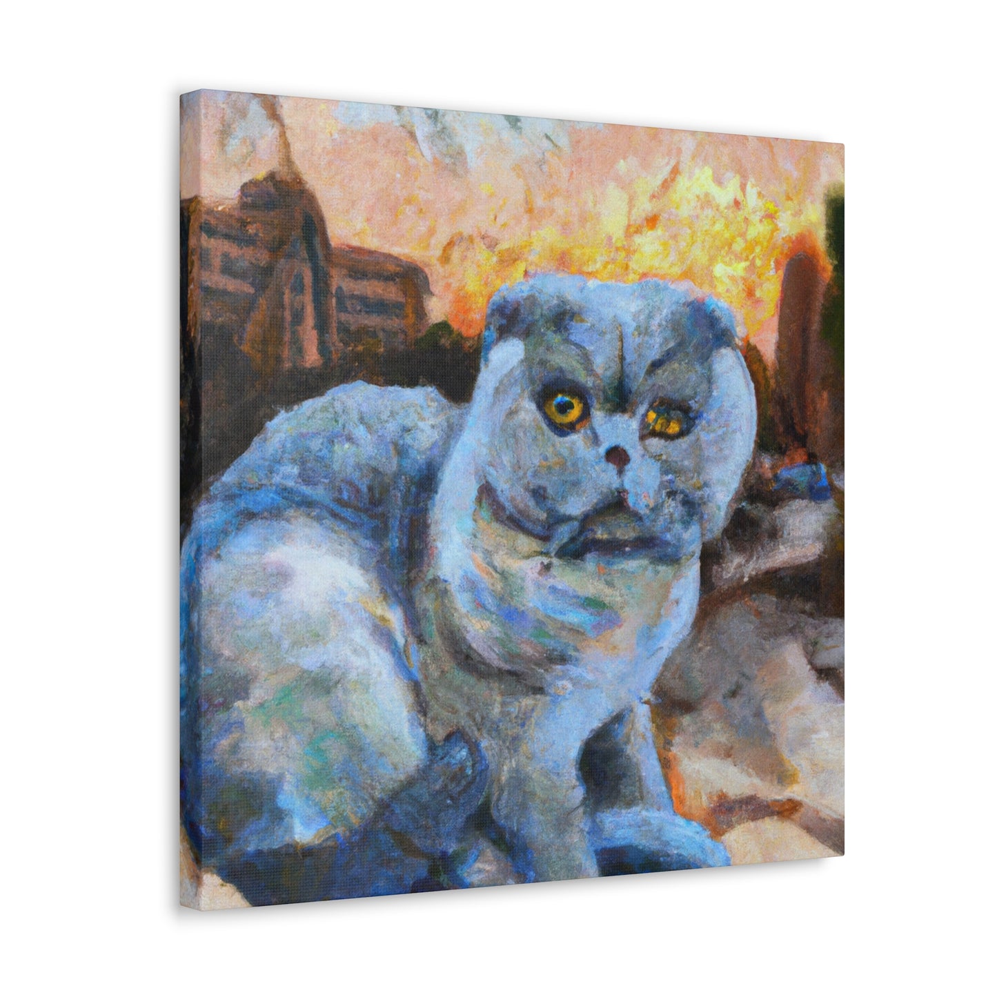 Feline Contemplation Expression - Canvas