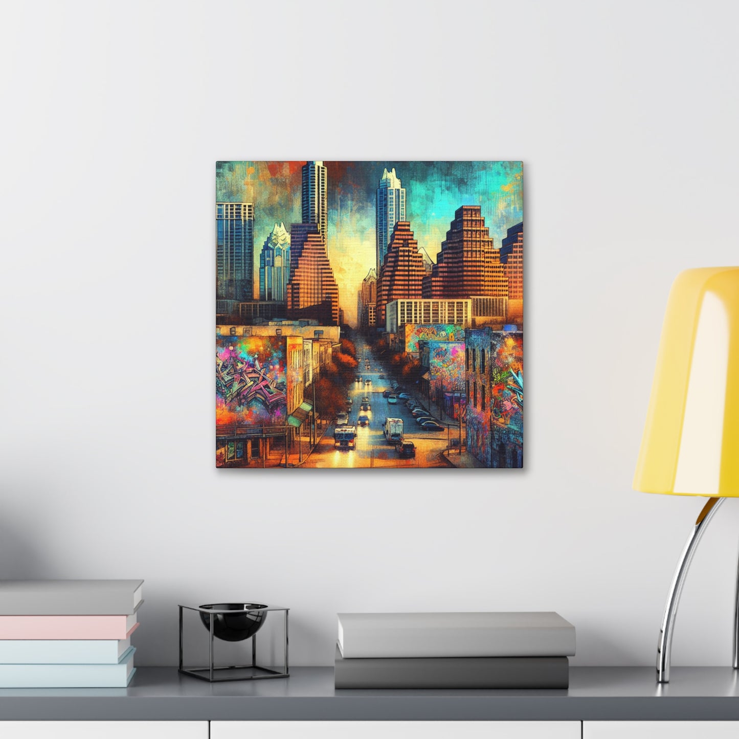 "Vibrant Vintage Austin Vibe" - Canvas