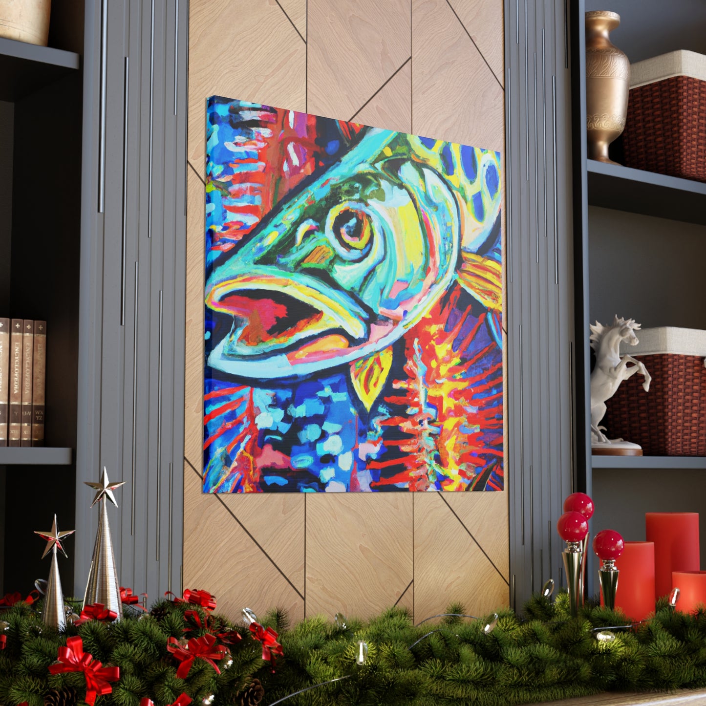 "Pike in Moonlight Aquarium" - Canvas