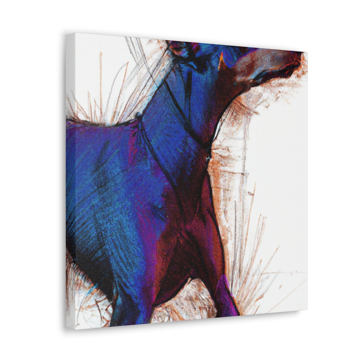 "Vibrant Doberman Portrait" - Canvas