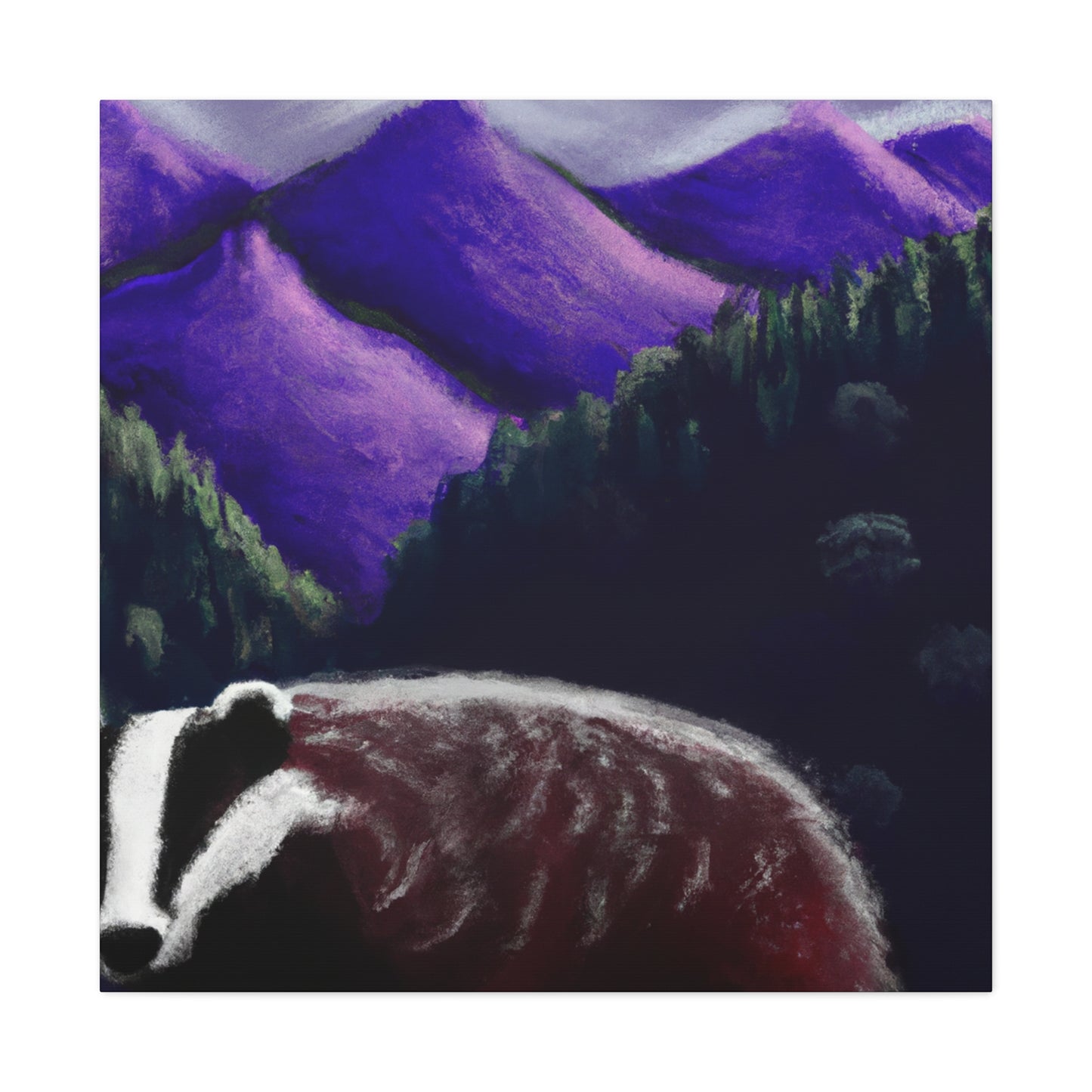 "Badger in the Spotlight" - Canvas