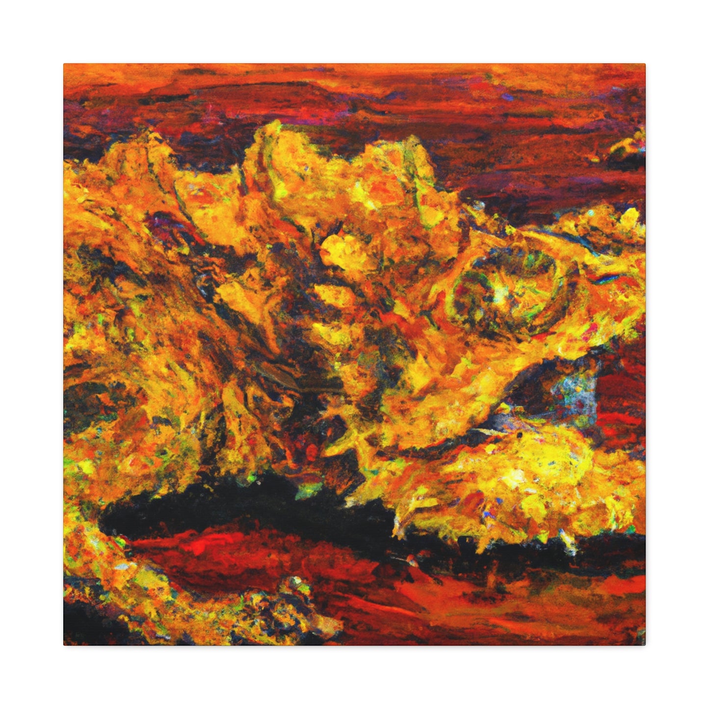 Horned Lizard Expressionism - Canvas