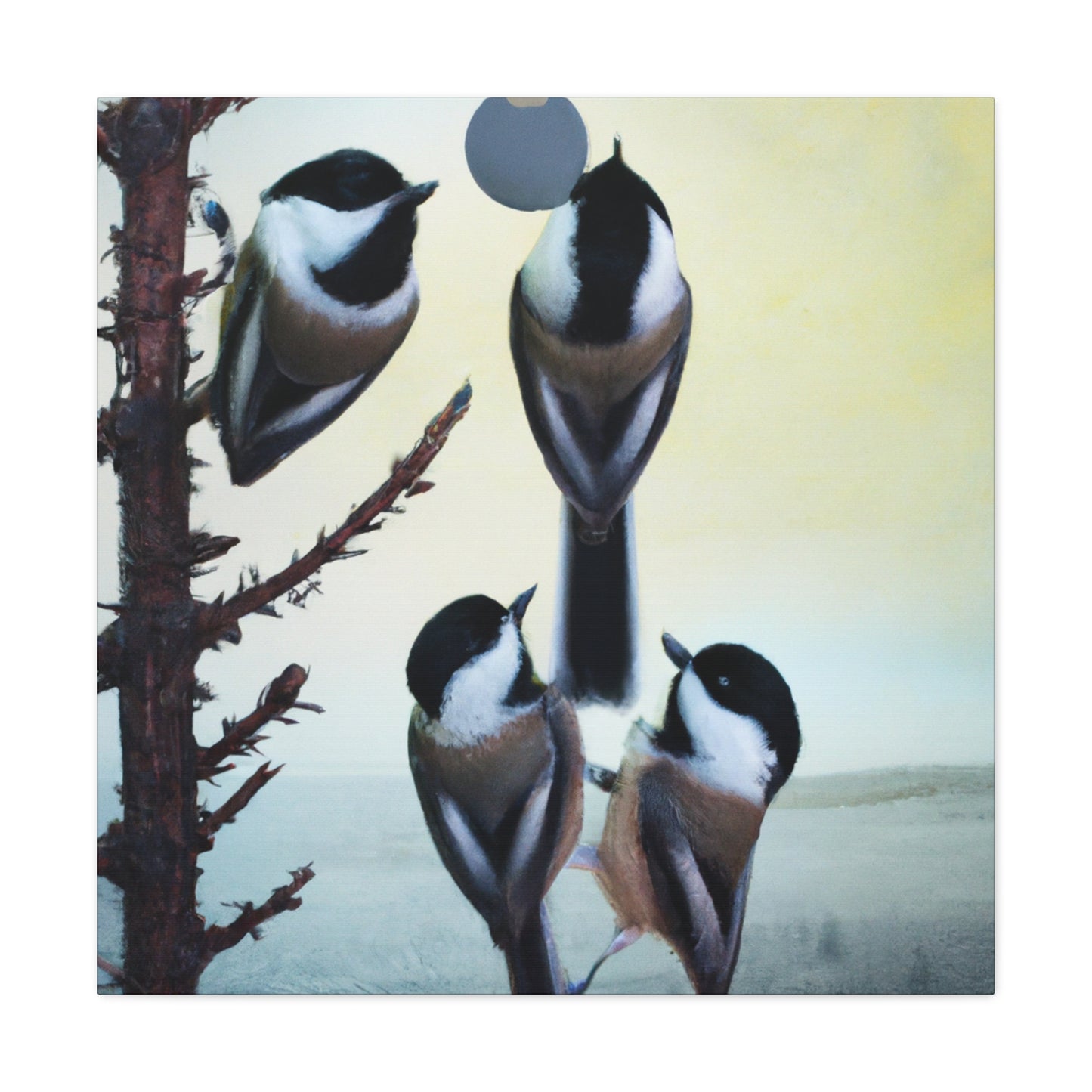 "Chickadee in Surrealism" - Canvas