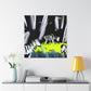 "Zebra on Abstract Canvas" - Canvas