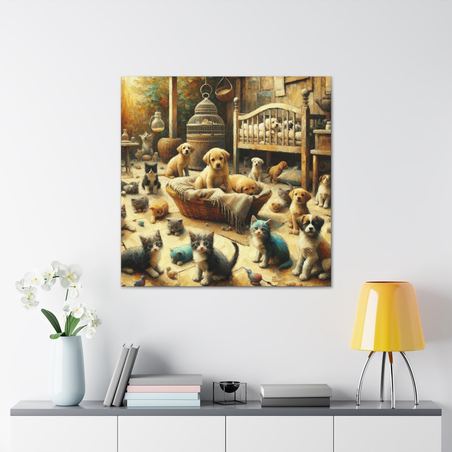 Whimsical Furry Love - Canvas