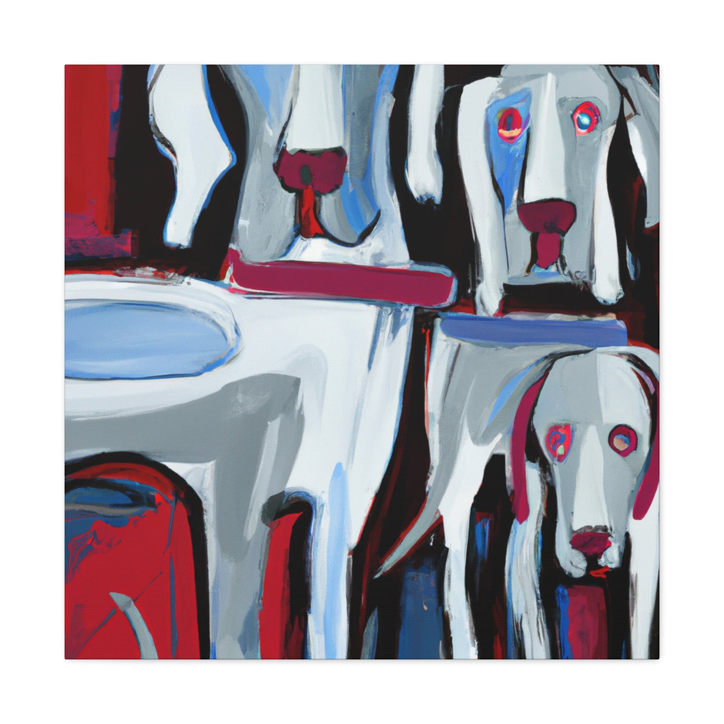 Weimaraner in Blue - Canvas