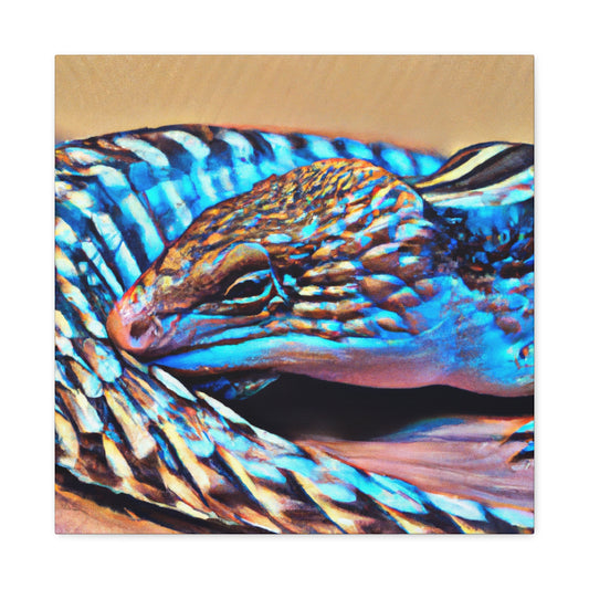 "Blue Tongued Skink Bliss" - Canvas