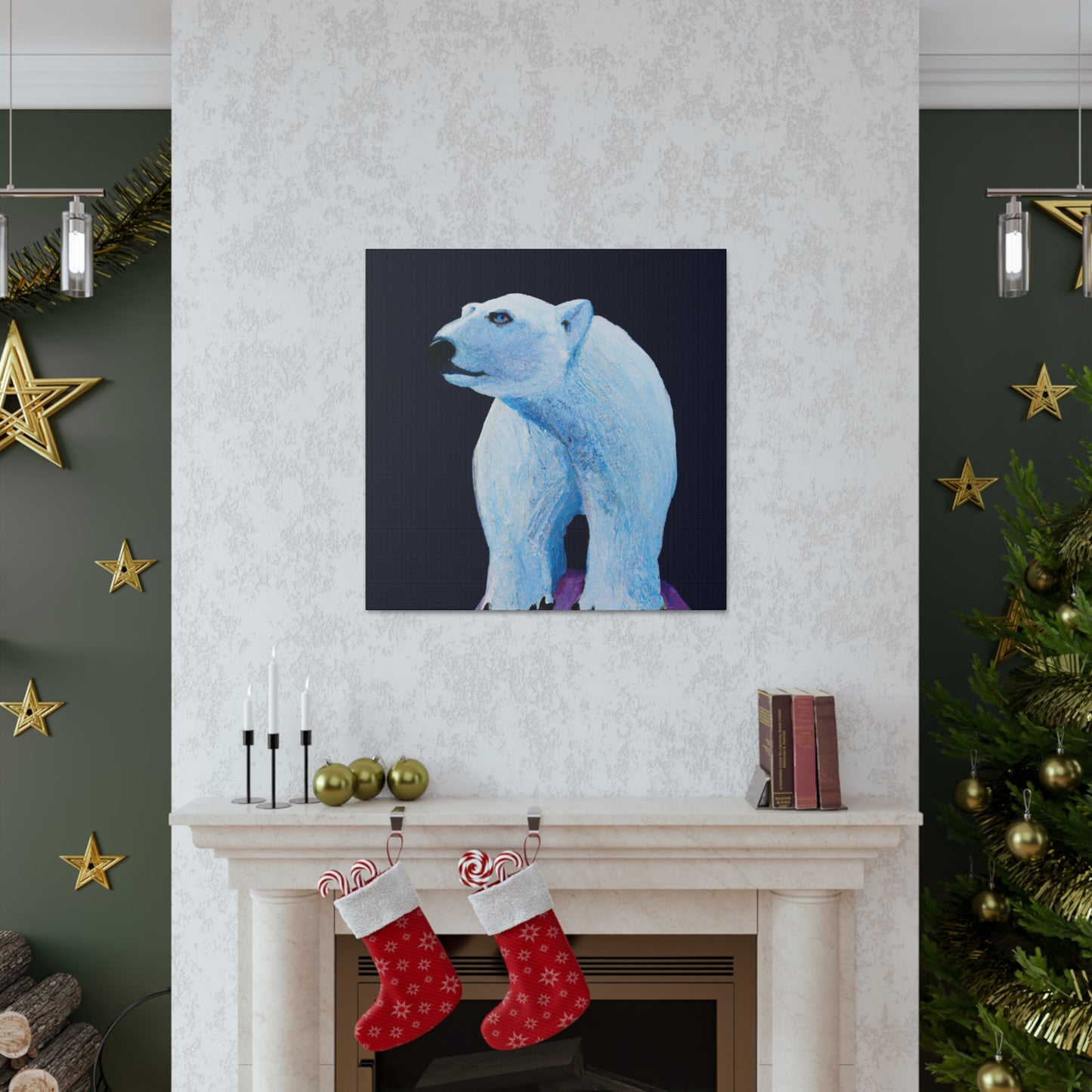 "Polar Bear in Snow" - Canvas