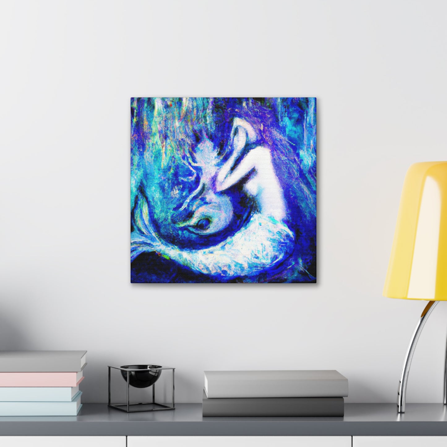 Mermaid's Midnight Gaze - Canvas