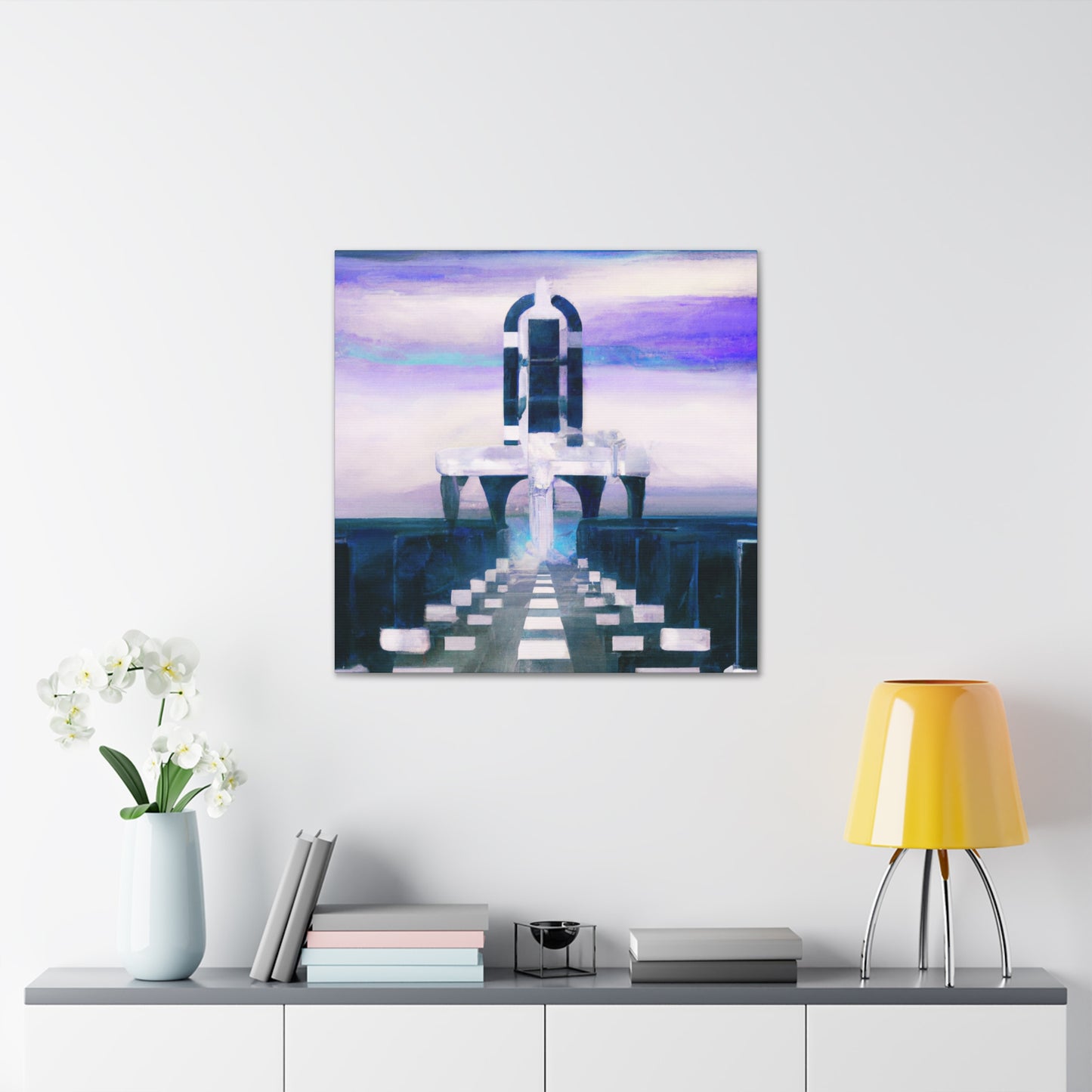 "Pier under Deco Sky" - Canvas