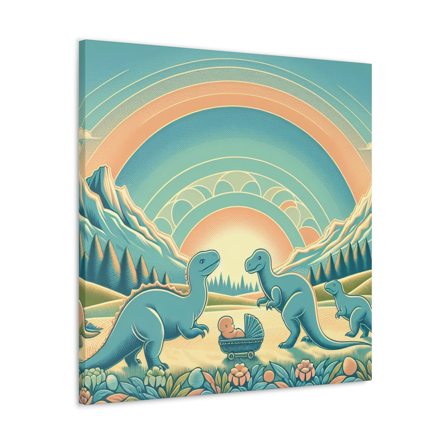 Pastel Prehistoric Paradise - Canvas