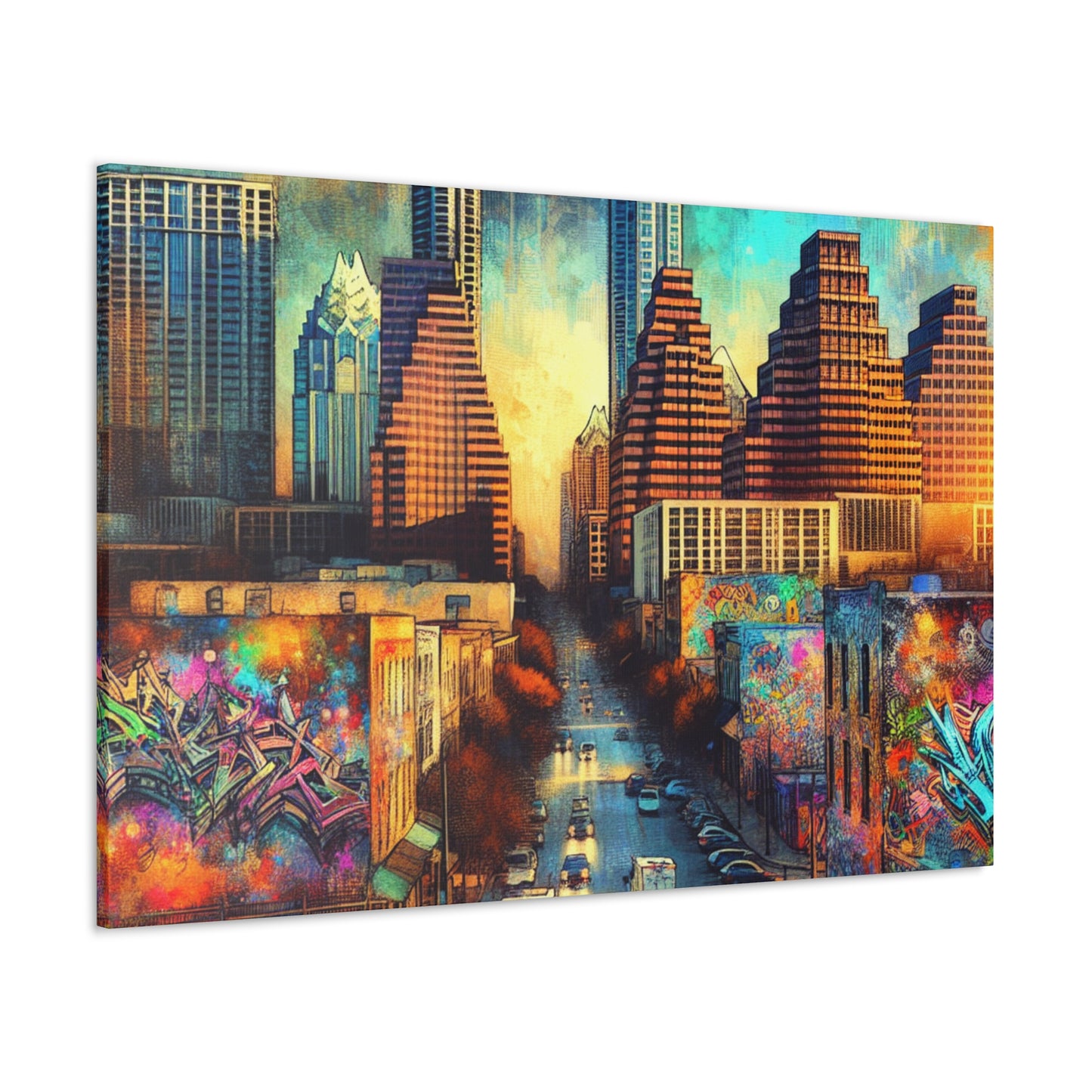 "Vibrant Vintage Austin Vibe" - Canvas