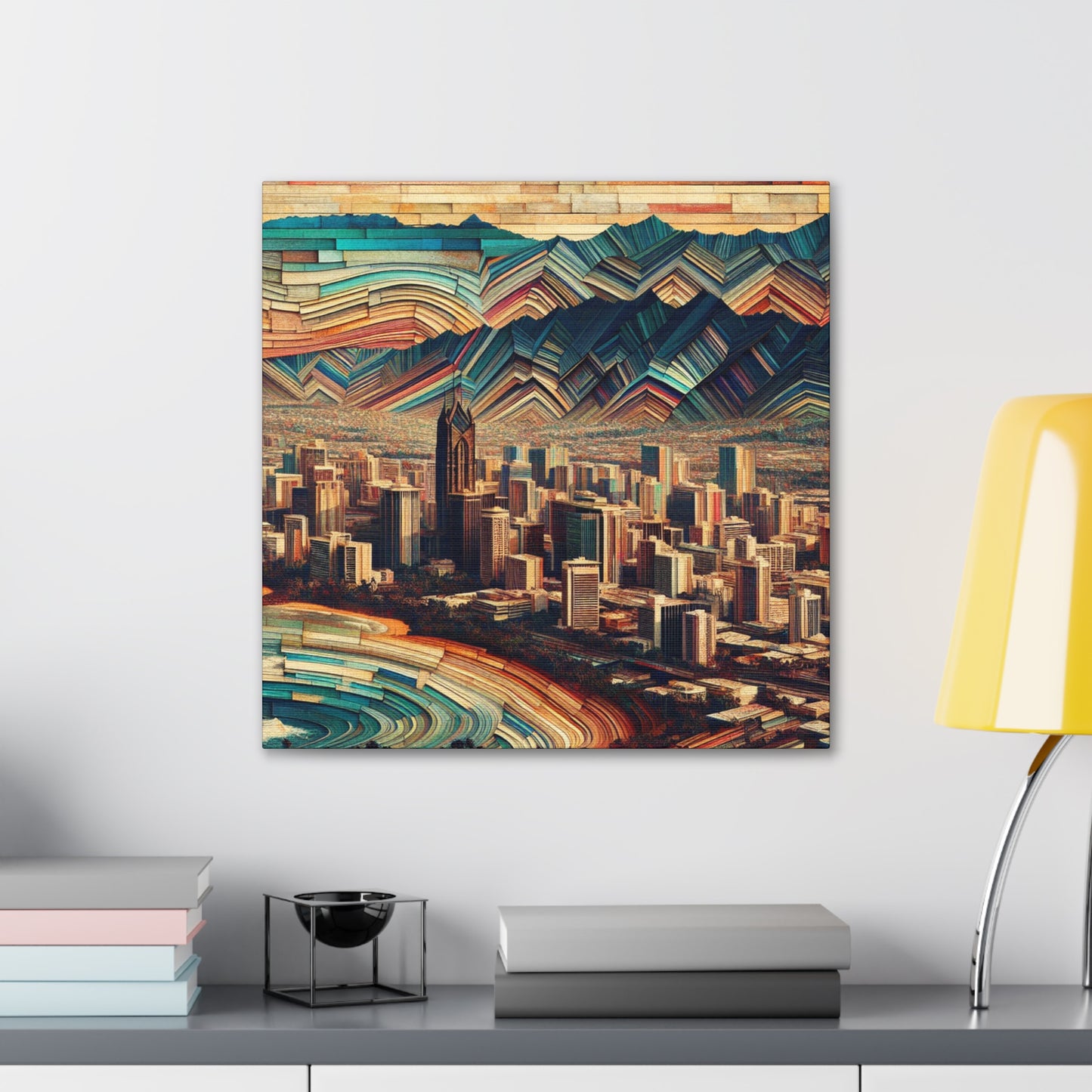 "Honolulu's Vibrant Breaths" - Canvas