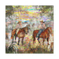 "Fog and Frolicing Horses" - Canvas