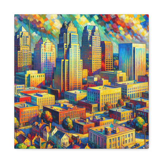 City in Vibrant Colors - Canvas