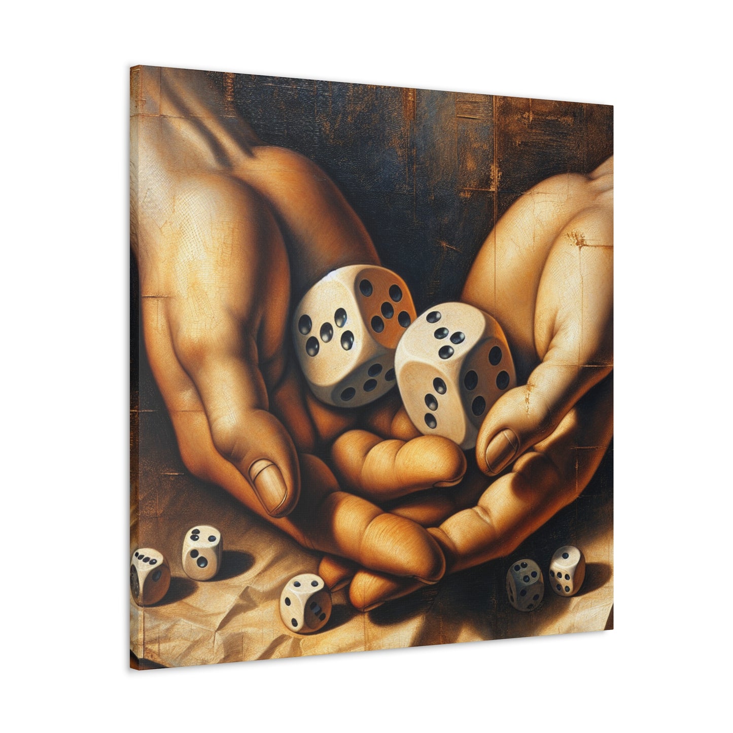 "Fortunes Unveiled: Divine Dice" - Canvas