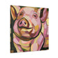 "Pot Belly Pig Deco" - Canvas