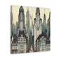 Cityscape Symphony in Bloom - Canvas