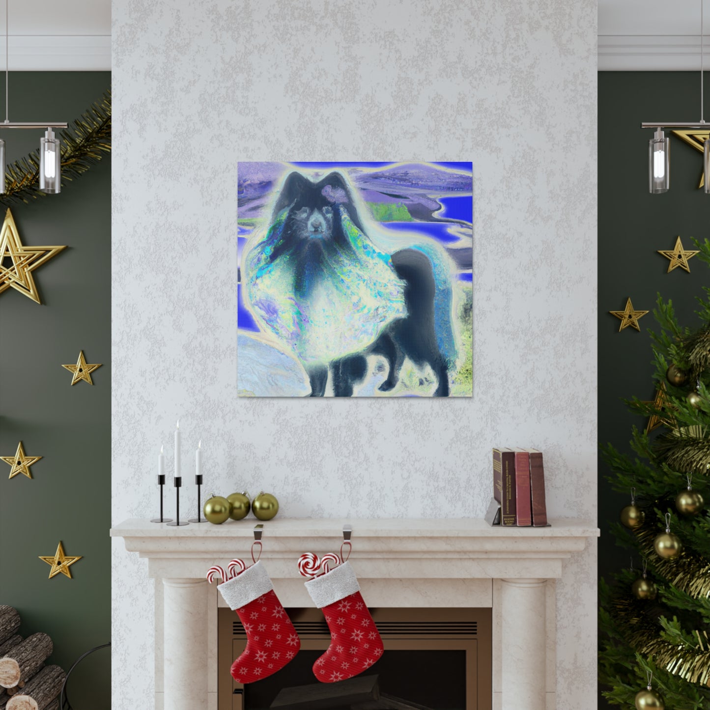 "Keeshond with Surrealism" - Canvas