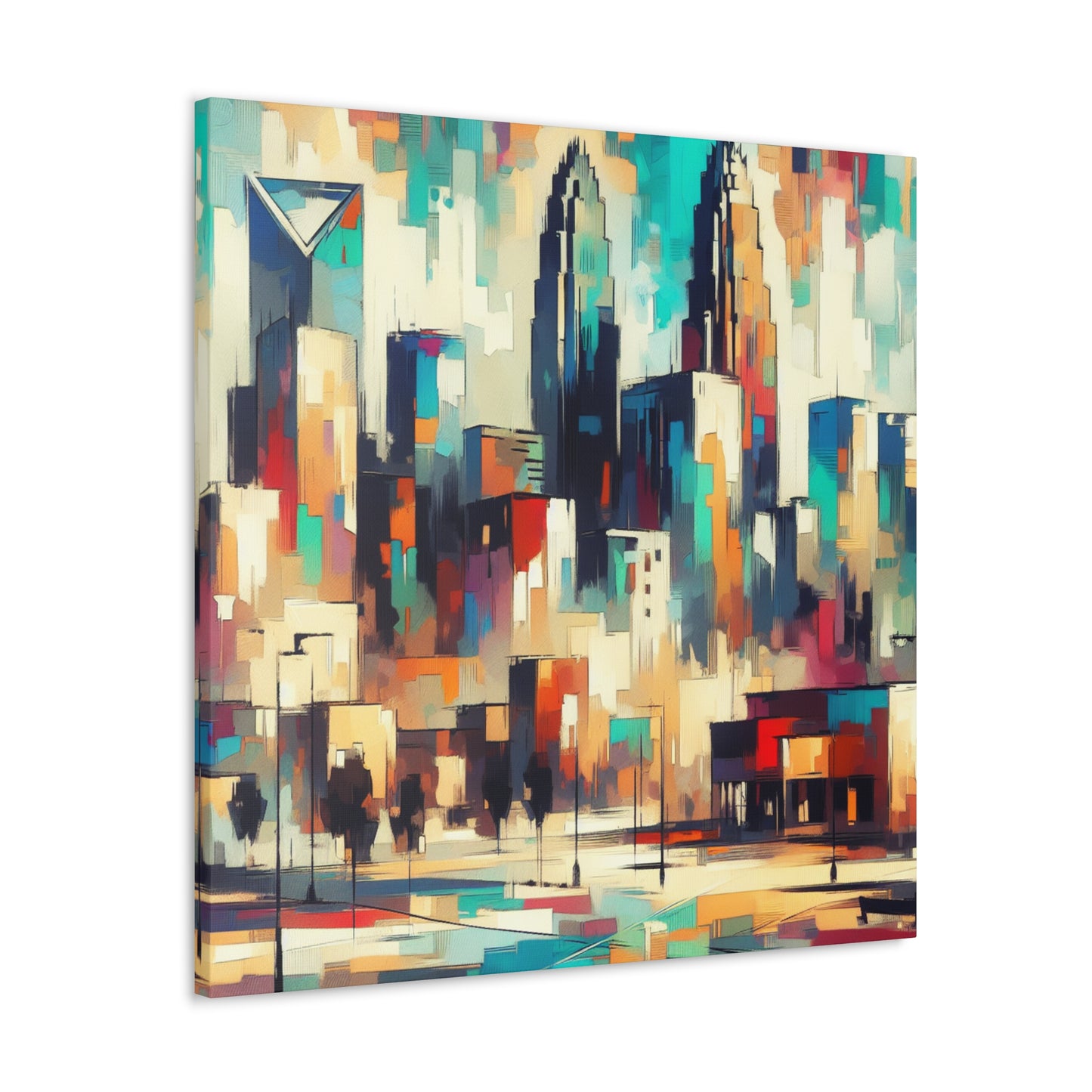 "Cityscape Symphony: Charlotte Rhapsody" - Canvas