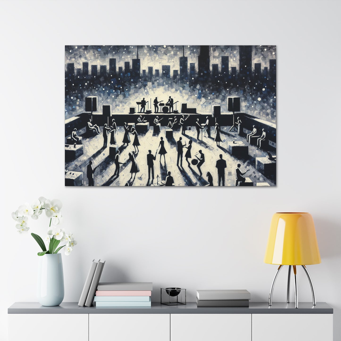 "Midnight on Rooftops" - Canvas