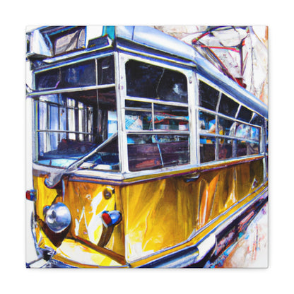 Tram in Cityscape. - Canvas