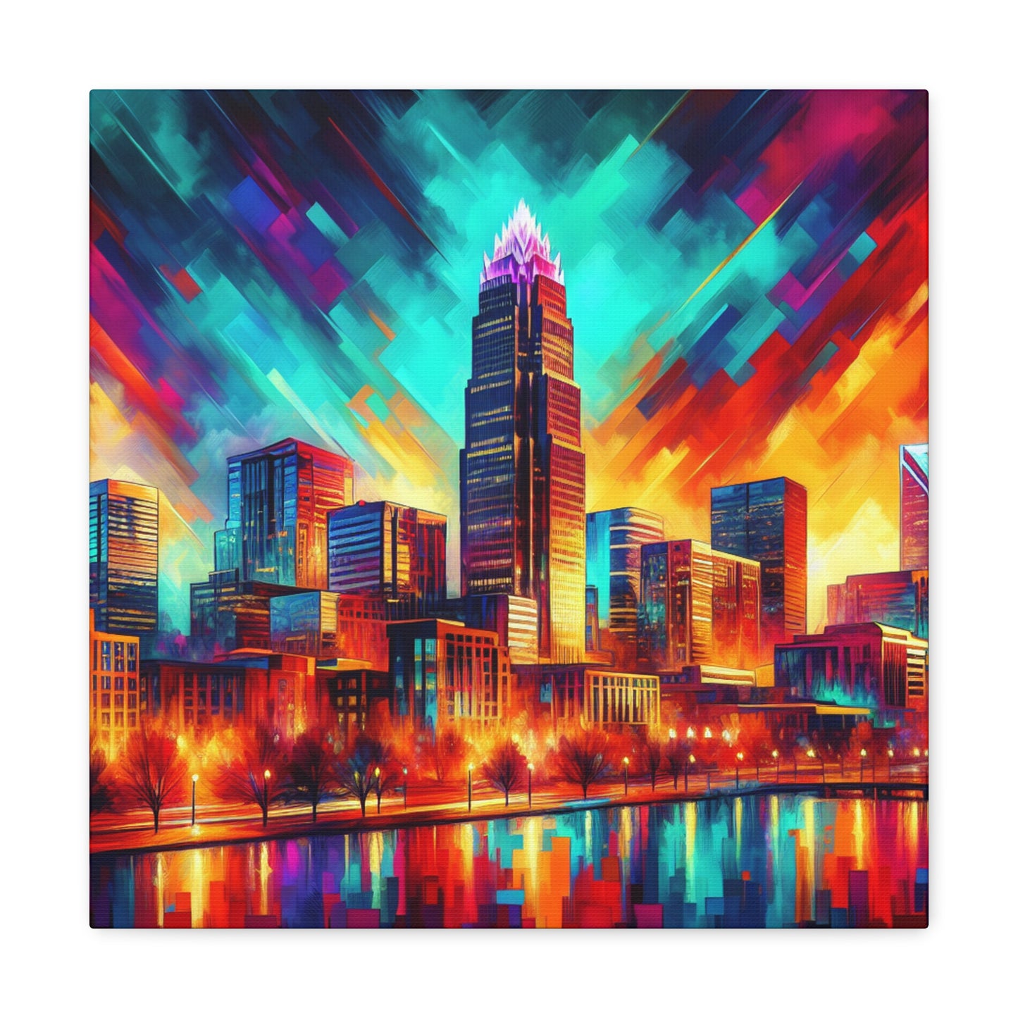 "Urban Serenade: Golden Echo" - Canvas