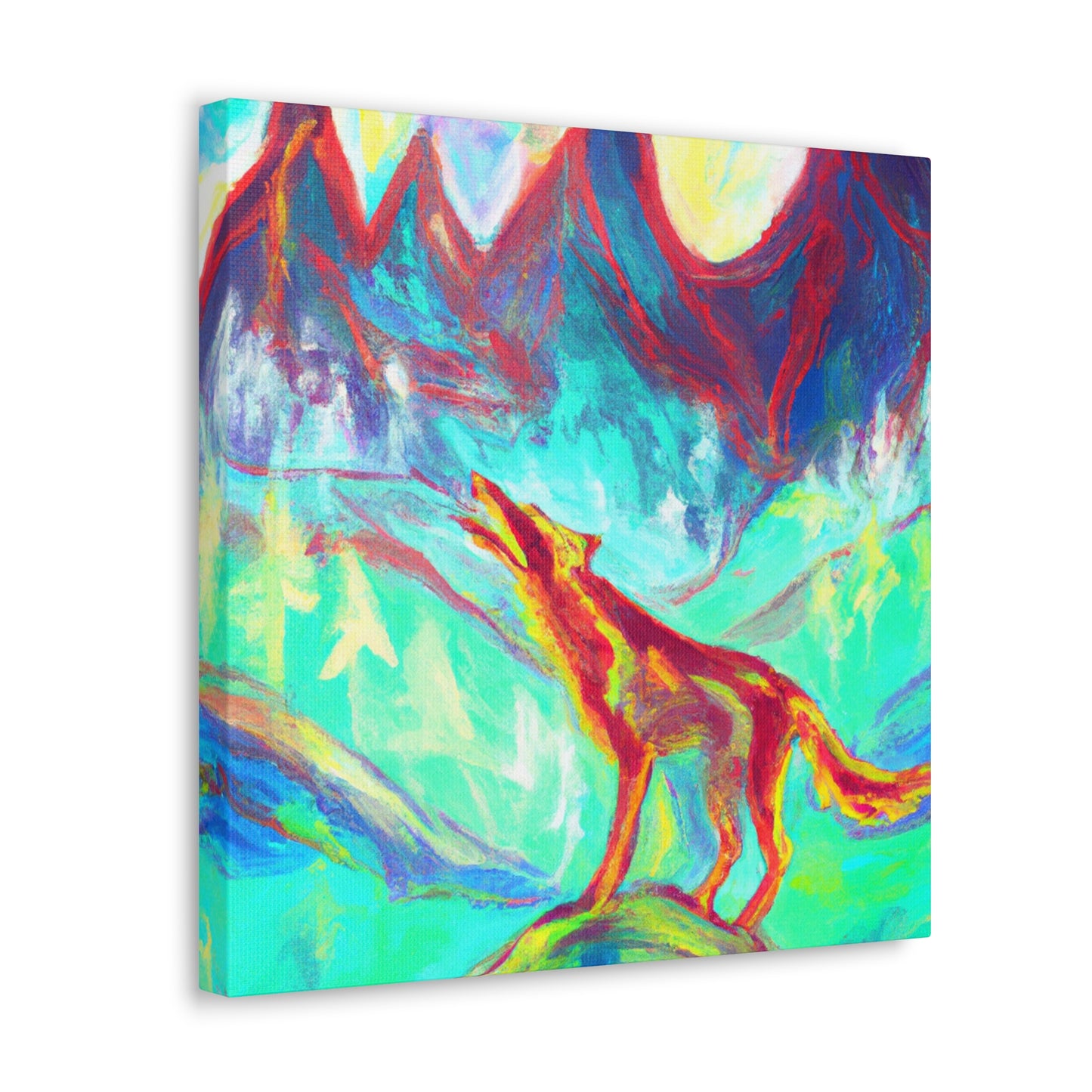 "Wolves in Fauvist Hues" - Canvas