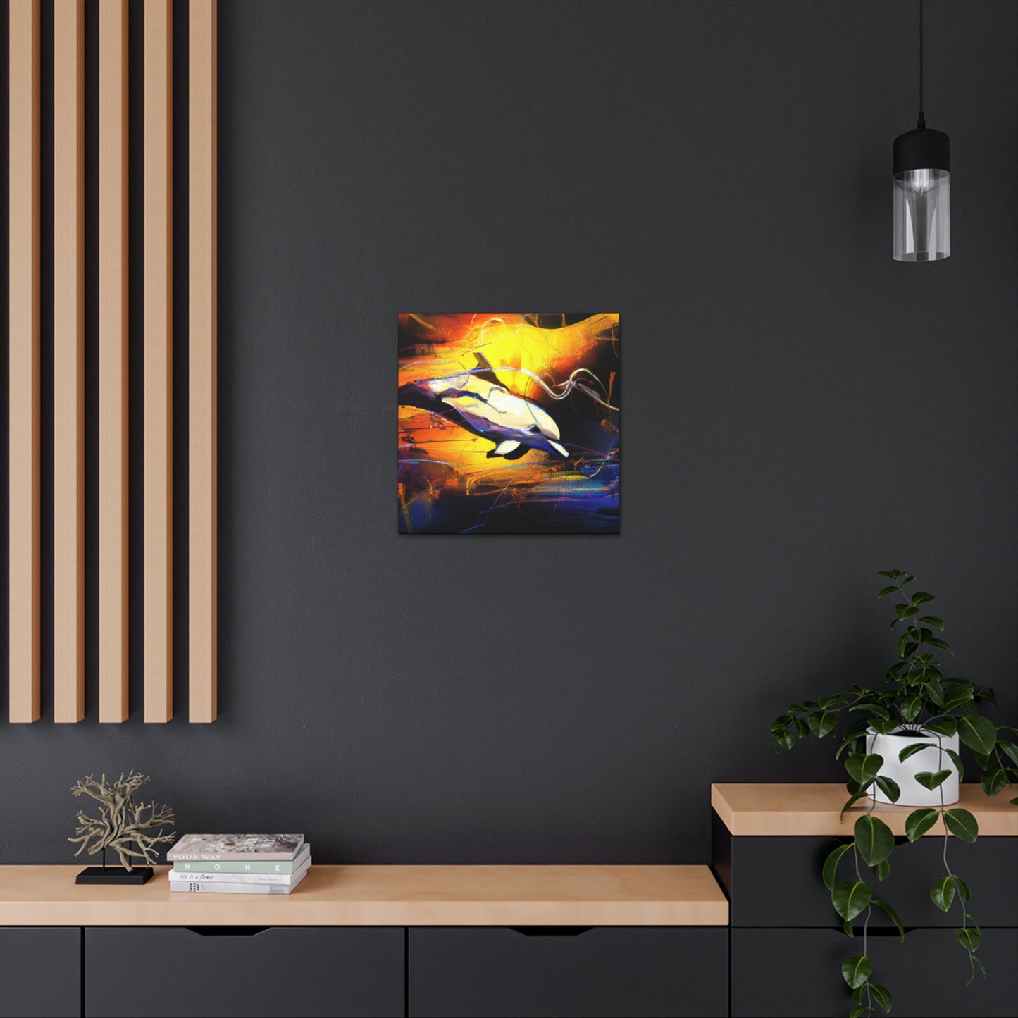 Dolphins in Moonlight - Canvas