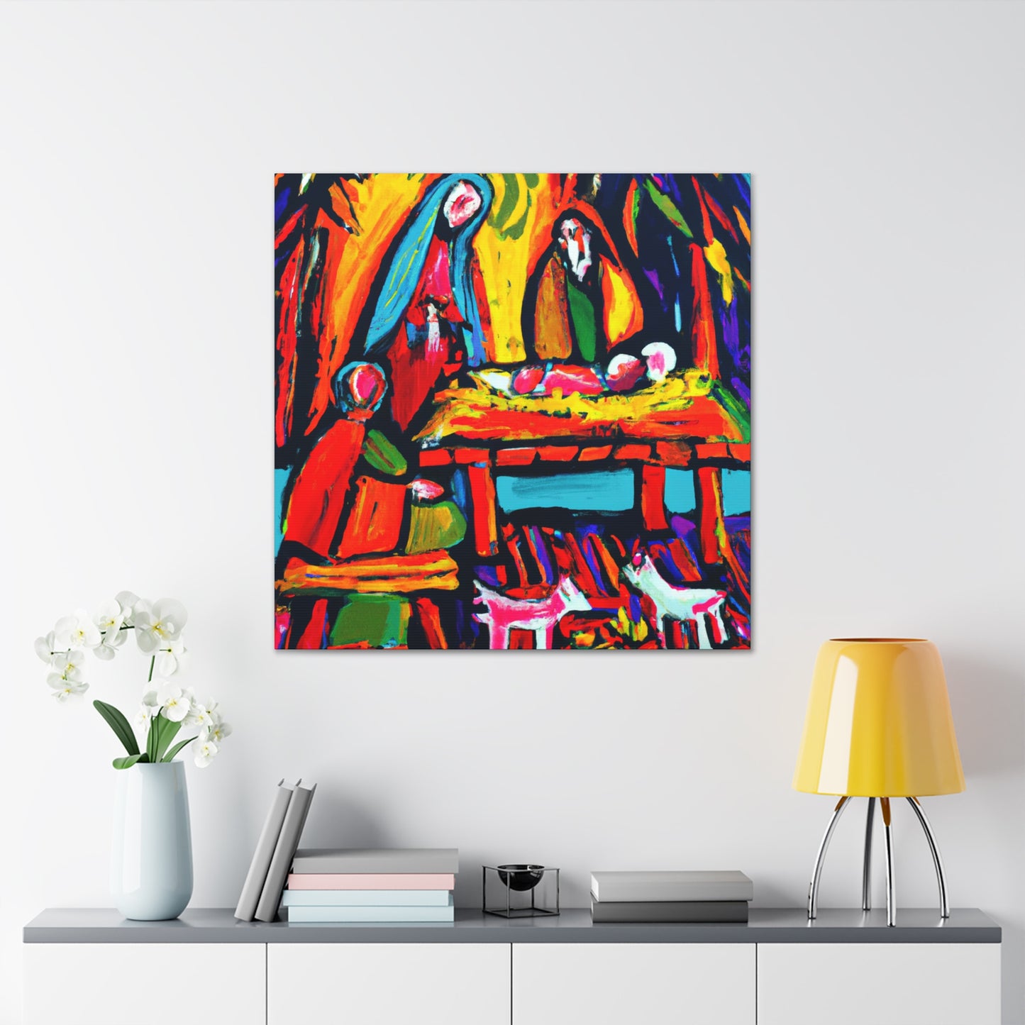 "Manger in Fauvist Hues" - Canvas