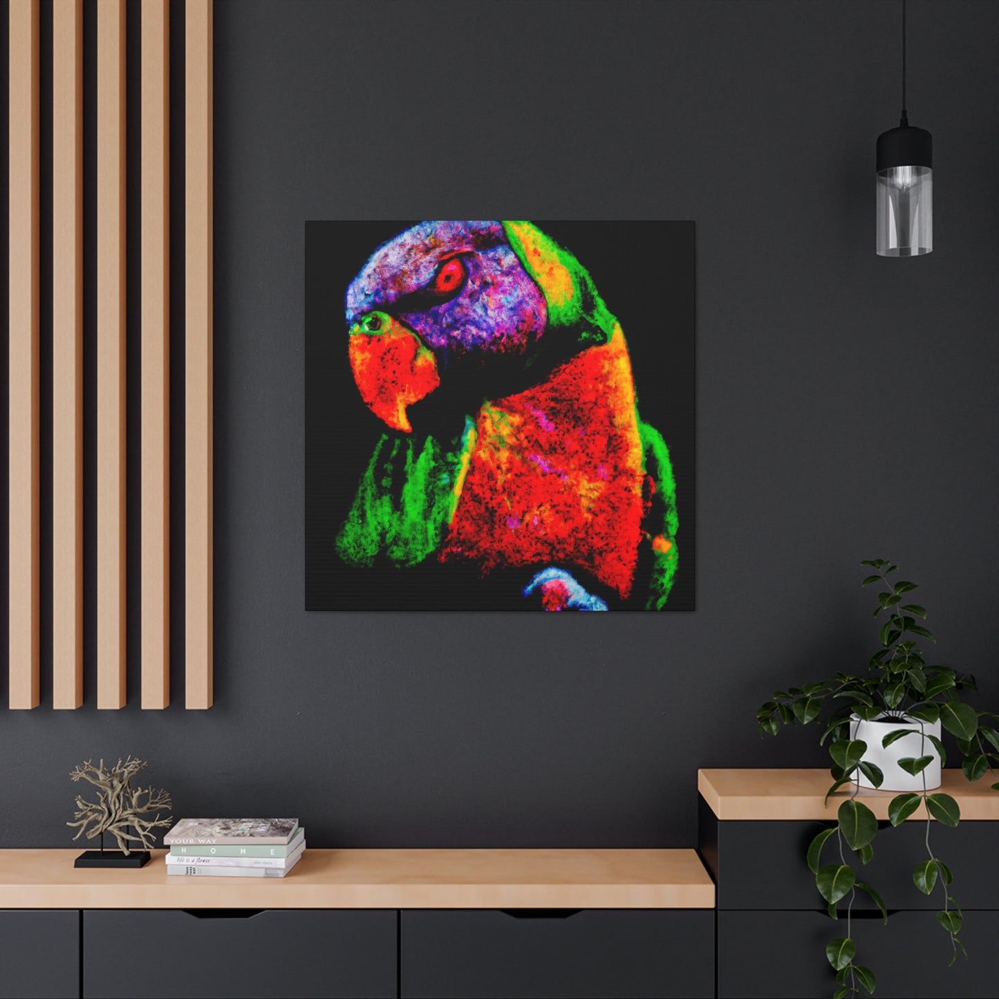 "Rainbow Lorikeet Revelry" - Canvas