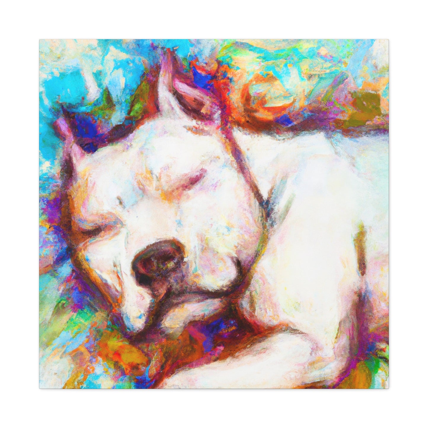 Pitbull in Impressionism - Canvas