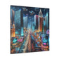 Neon Mirage Nightscape - Canvas