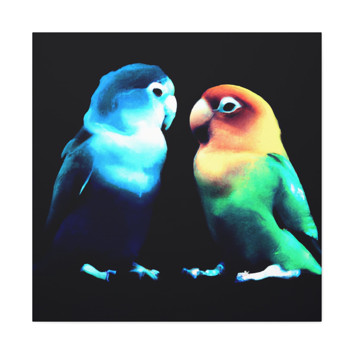 Lovebirds in Flight - Canvas