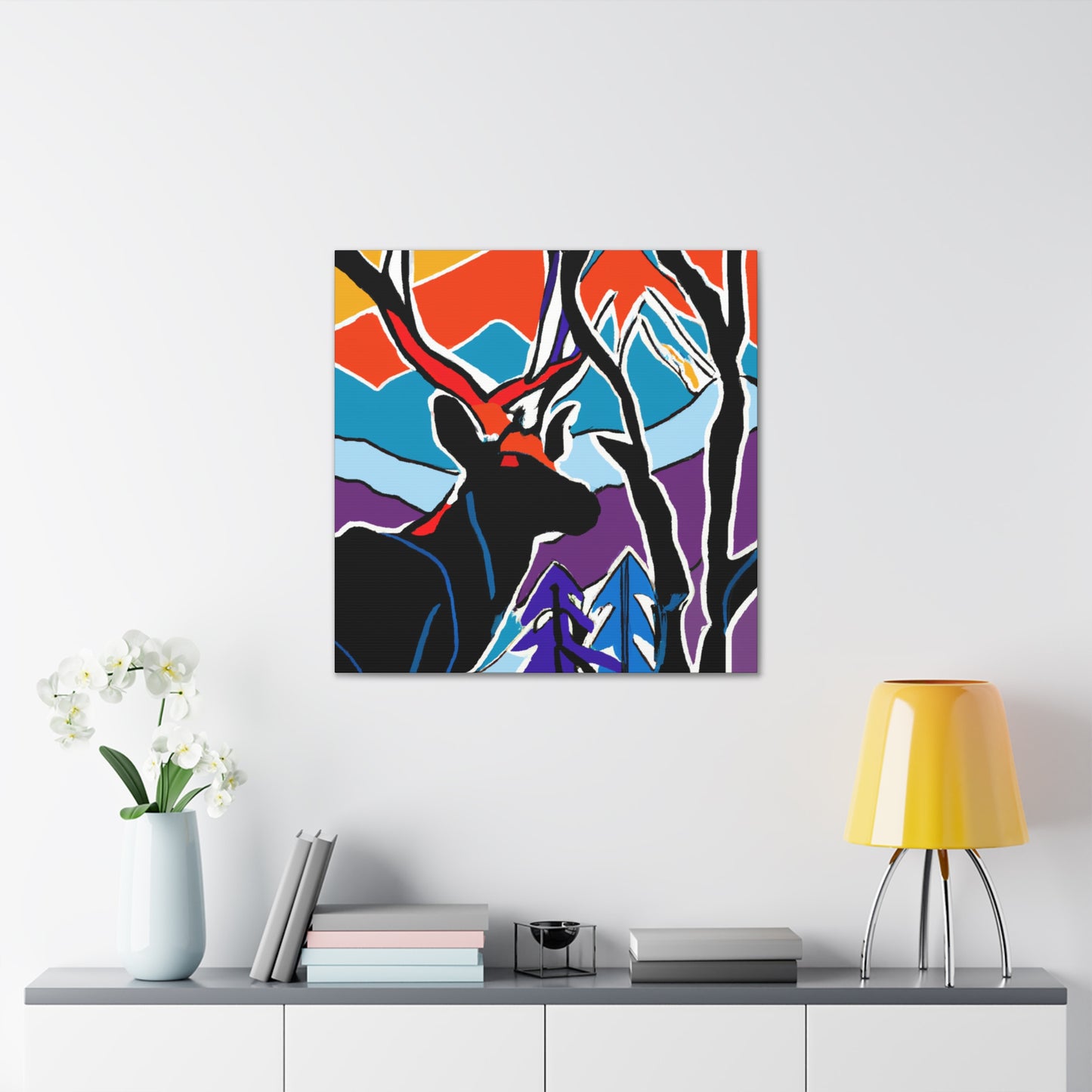 Deer Amidst Pop Art - Canvas