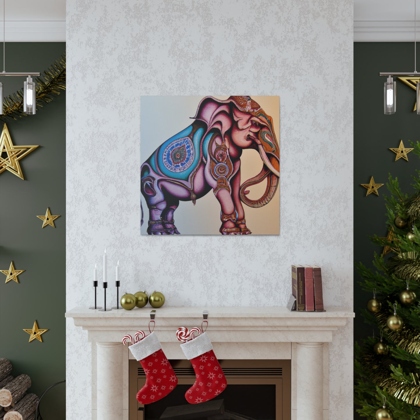 "Elephant in Moonlight Dreaming" - Canvas