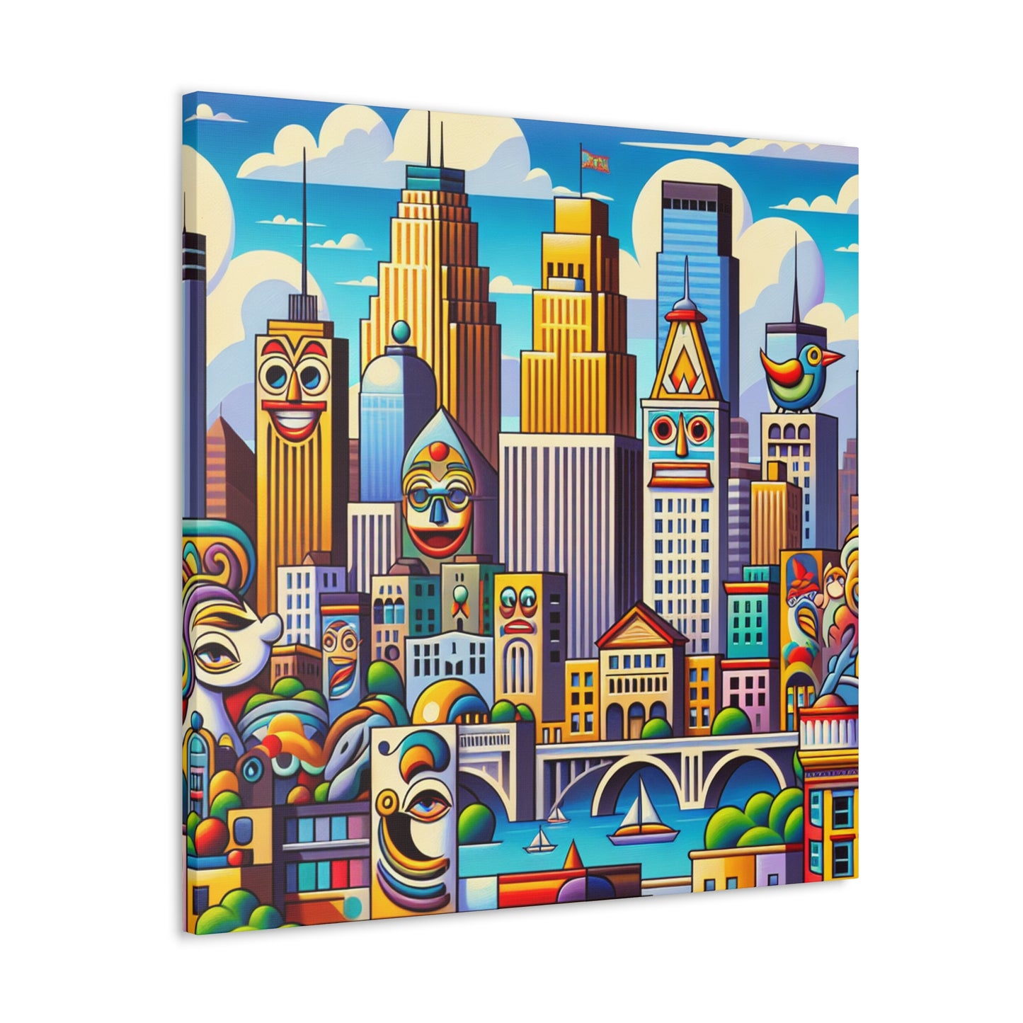 Cityscape Symphony Minneapolis - Canvas