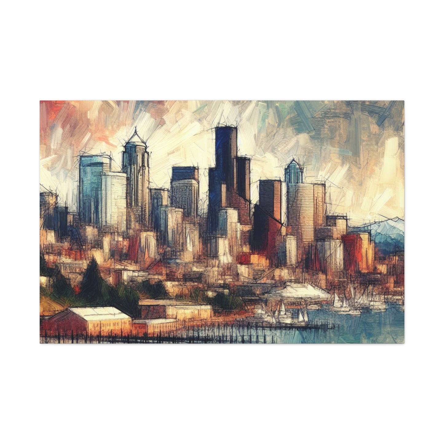 "Emerald City's Vibrant Chaos" - Canvas