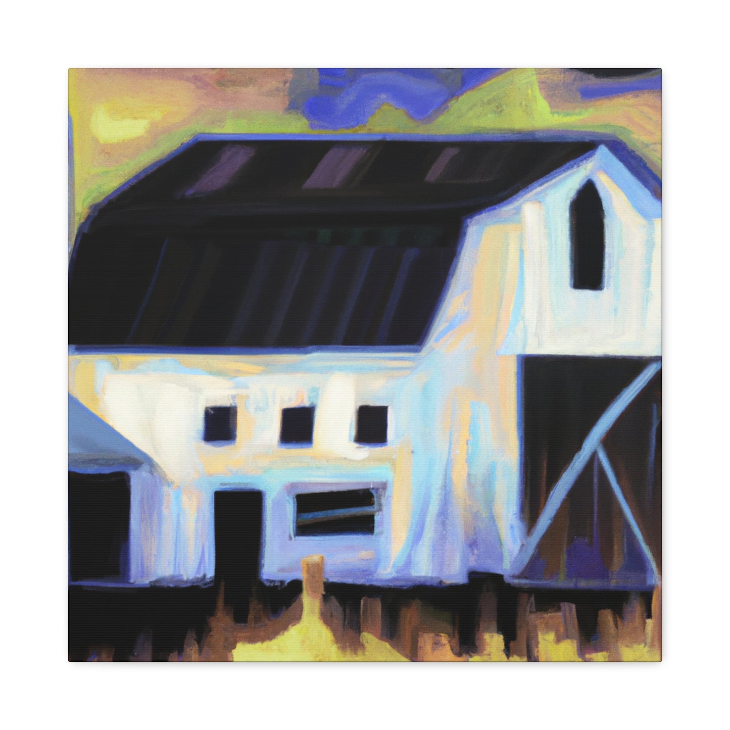 "Barn by Moonlight: 1940" - Canvas