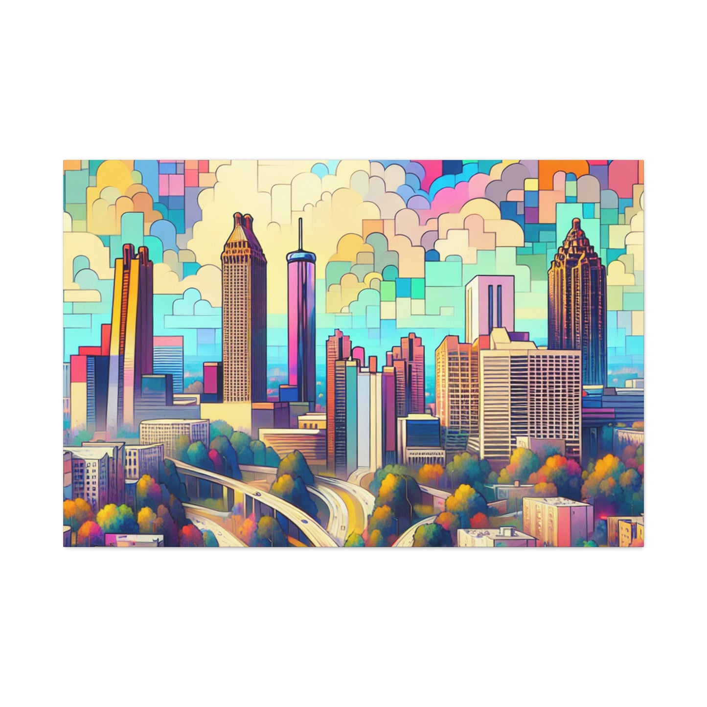 Urban Symphony in Atlanta - Canvas