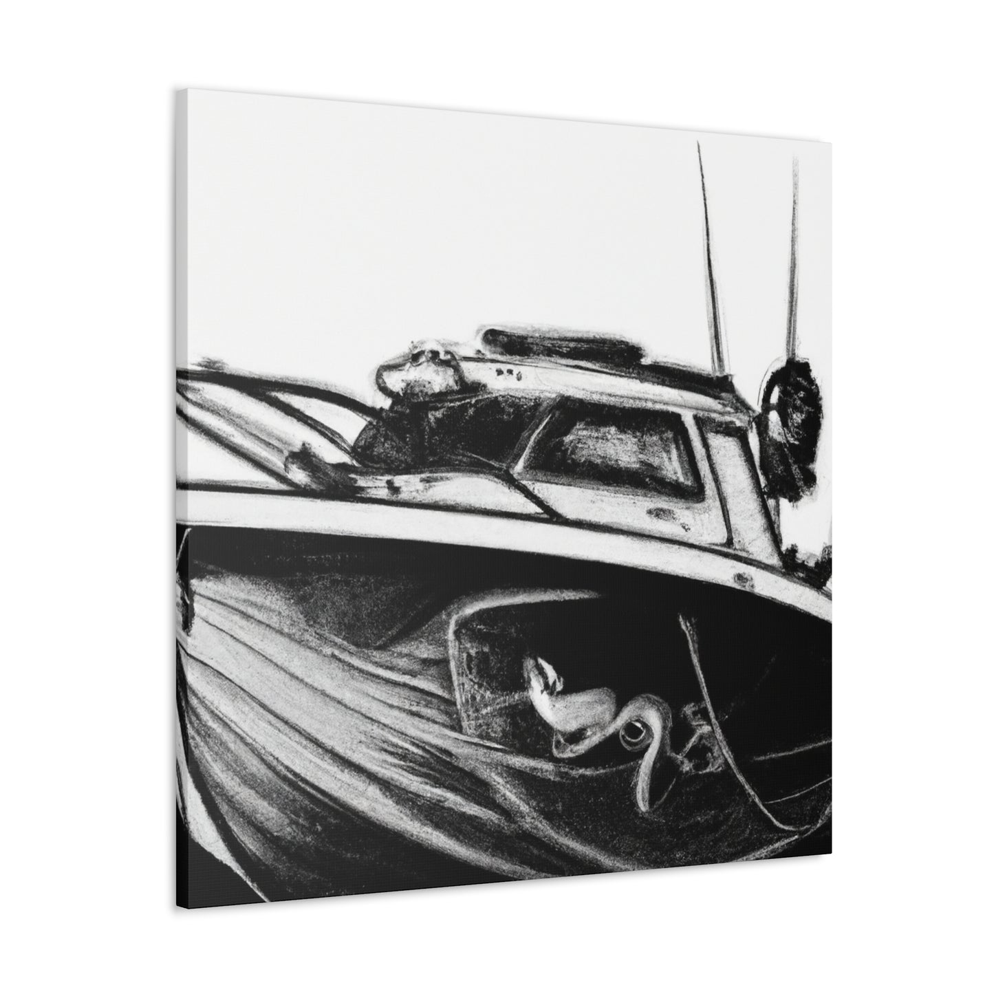 Fishing by Moonlight Boat - Canvas