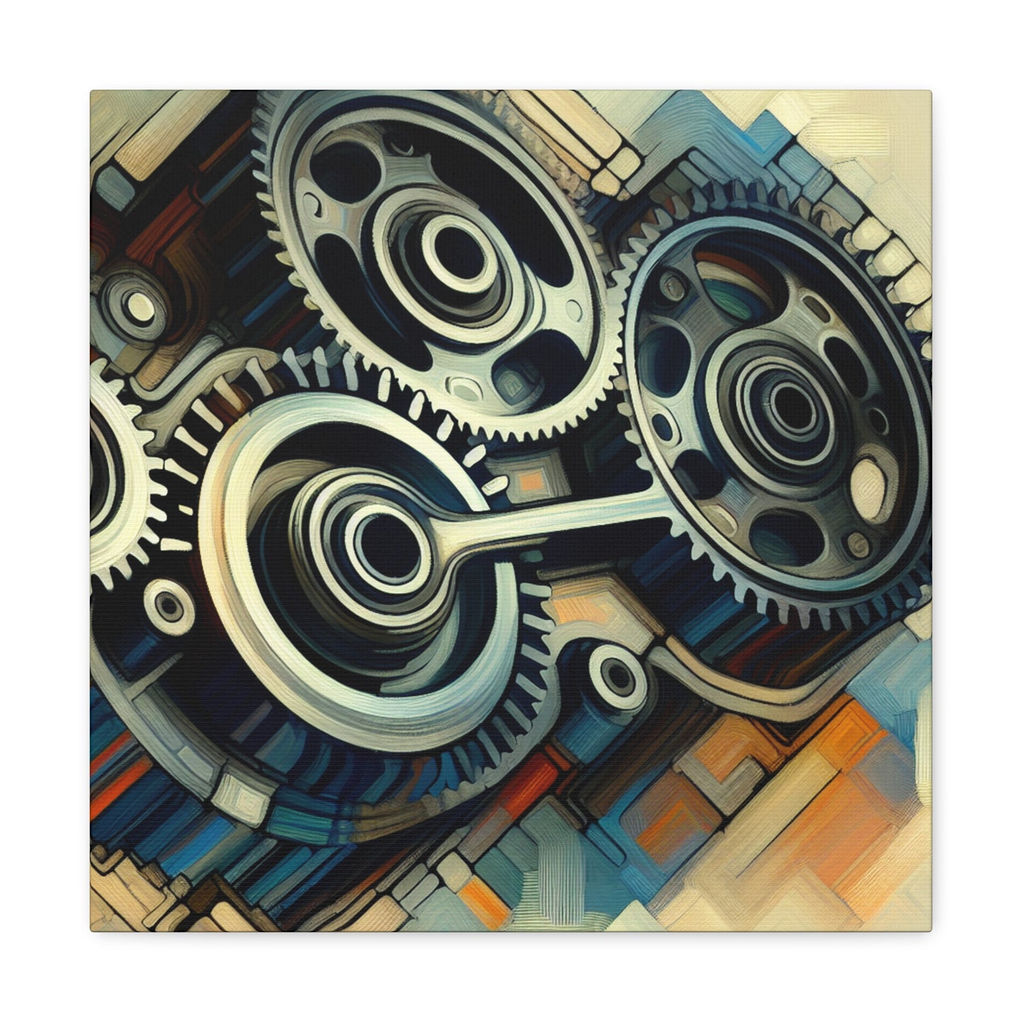 "Mechanical Musings: Crankshaft Symphony" - Canvas